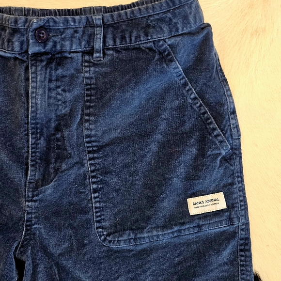 Banks Journal Brand Teal Blue Corduroy Flat Front Shorts 34 - Picture 2 of 6